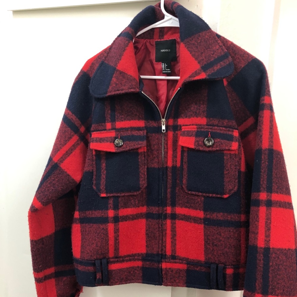 Forever21 Red and Blue Plad Jacket